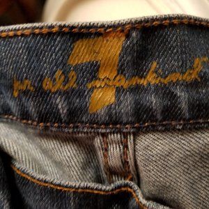 7 for All Mankind Premium Stretch Denim Distressed Bootleg Jeans Womens 29